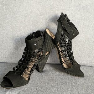 Vince Camuto black open toe bootie